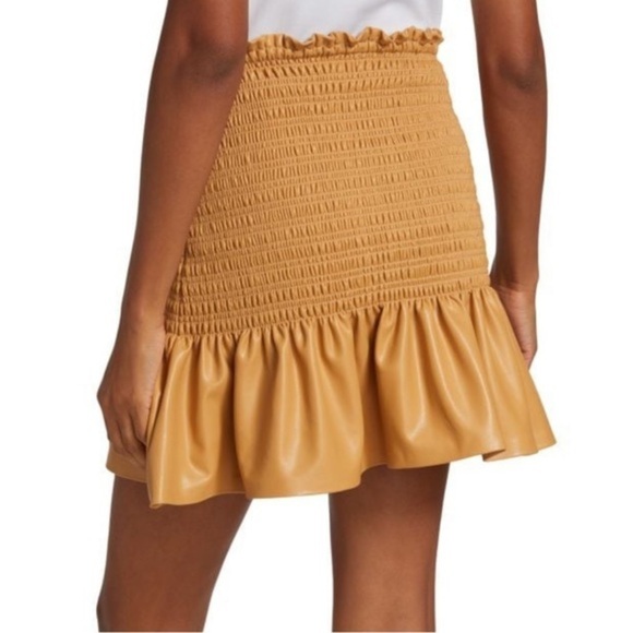 ALC Jenny Smocked Vegan Leather Mini Skirt - Picture 2 of 6